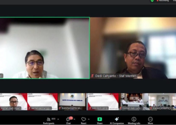 Dedi Noor Cahyanto dalam acara Sosialisasi Hasil SPI Kementerian ATR/BPN oleh KPK yang dilaksanakan secara daring pada Rabu (25/02/2026)