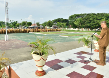 Bupati Saipul Mbuinga saat Pimpin Apel Perdana Pasca Libur Idulfitri