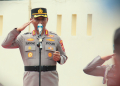 Kapolres Gorontalo Kota Suryono saat memimpin apel kesiapsiagaan jelang perayaan Paskah.