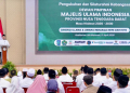 Menteri Nusron Wahid hadir pada pengukuhan DP MUI.