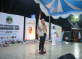 Syarif Mbuinga saat sambutan di pembukaan open turnamen Pohuwato Cup 2026