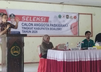 Wakil Bupati Boalemo, Lahmuddin Hambali membuka seleksi Paskibraka tahun 2026 yang diikuti 160 siswa SMA sederajat.(f.dok.pimpinan)