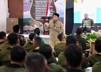 Menteri Agraria dan Tata Ruang/Kepala Badan Pertanahan Nasional (ATR/BPN), Nusron Wahid menjadi pembicara dalam Kursus Banser Pimpinan (SUSBANPIM) Angkatan VIII di Kabupaten Semarang pada Kamis (14/05/2026).