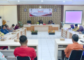 Bupati Saipul Mbuinga saat membuka Sosialisasi Penerapan dan Penilaian Mandiri Sistem Pengendalian Intern Pemerintah (SPIP) Terintegrasi