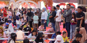 Lomba menggambar dan mewarnai yang digelar Alfamart-SGM fi Gorontalo