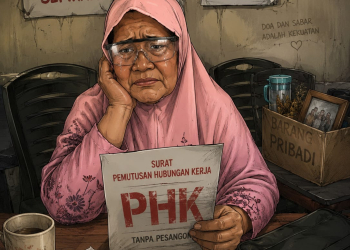 Foto : Nenek Farida (74) korban PHK Sepihak oleh Ko Lay.