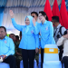 Momen Gubernur Maluku Utara, Sherly Tjoanda dan Wagub Gorontalo, Idah Syahidah Ruslie Habibie saat menyapa masyarakat Gorontalo dan ribuan peserta PENAS XVII. (sumber Foto : Kominfo)