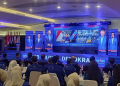 Ketua Umum Partai Demokrat, Agus Harimurti Yudhoyono (AHY) saat terhubung lewat Virtual pada Pembukaan Musda V Partai Demokrat Provinsi Gorontalo.