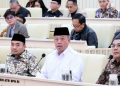 Menteri Nusron Wahid saat rapat bersama Komisi II DPR RI