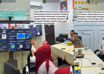 Kanwil BPN Gorontalo saat melakukan monitoring