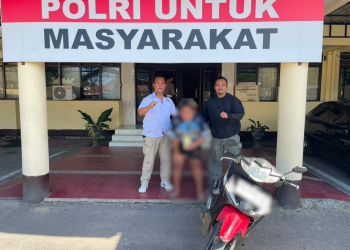 Pelaku saat diamankan Polresta Gorontalo Kota