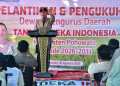 Sambutan Bupati Saipul Mbuinga saat pengukuhan pengurus DPD Tani Merdeka Pohuwato