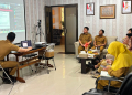 Inspektorat Gorontalo saat mengikuti zoom meeting bersama Inspektorat Jenderal Kemendagri.