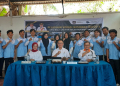 Kadis Naker ESDM dan Transmigrasi Gorontalo Wardoyo Pongoliu saat membuka 2 pelatihan vokasi batch 4 di BLK Gorontalo.