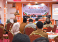 Bupati Boalemo, Rum Pagau memberikan sambutan pada FGD diselenggarakan Dinas Transmigrasi.(f.dok.pimpinan)