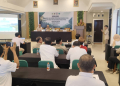 Wabup Boalemo, Lahmuddin Hambali memberikan sambutan pada kegiatan sosialisasi inventarisir lahan bersama BPKH.(f.dok.pimpinan)